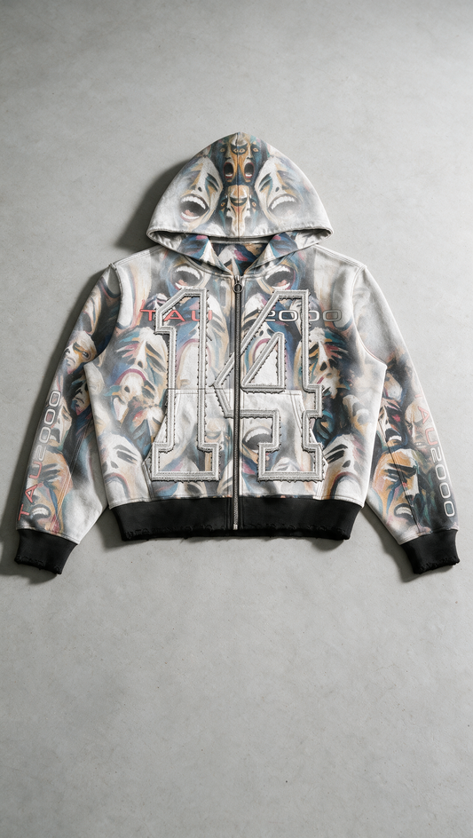 "DISTORTED REALITY" HEAVYWEIGHT ZIP HOODIE
